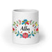 Alba Exclusive Name Art Piece Home Office Work Coffee Mug Mexican Spanish Pride Gift Cup One - Of - A - Kind Calligraphy White Glossy Mug | A4 - Mexicada