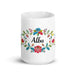 Alba Exclusive Name Art Piece Home Office Work Coffee Mug Mexican Spanish Pride Gift Cup One - Of - A - Kind Calligraphy White Glossy Mug | A4 - Mexicada