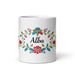 Alba Exclusive Name Art Piece Home Office Work Coffee Mug Mexican Spanish Pride Gift Cup One-Of-A-Kind Calligraphy White Glossy Mug | A4 Mexicada