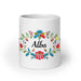 Alba Exclusive Name Art Piece Home Office Work Coffee Mug Mexican Spanish Pride Gift Cup One-Of-A-Kind Calligraphy White Glossy Mug | A4 Mexicada