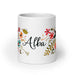 Alba Exclusive Name Art Piece Home Office Work Coffee Mug Mexican Spanish Pride Gift Cup One - Of - A - Kind Calligraphy White Glossy Mug | A5 - Mexicada