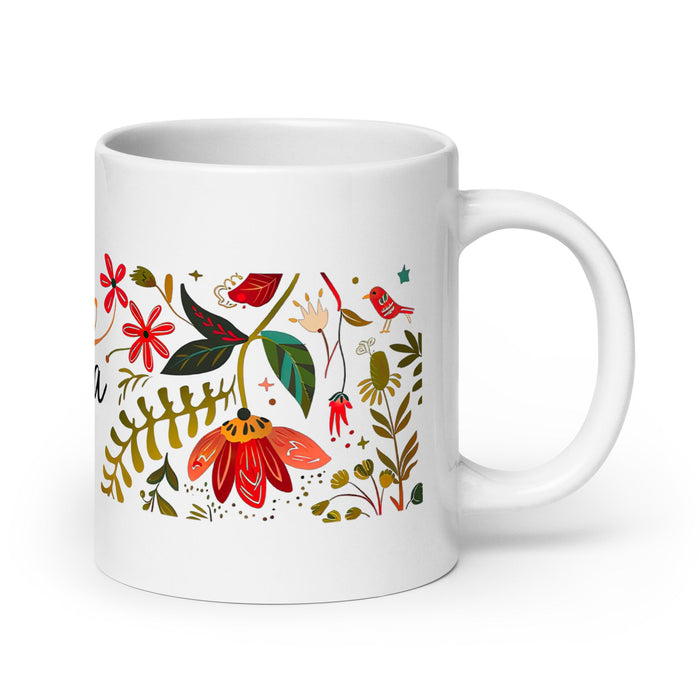 Alba Exclusive Name Art Piece Home Office Work Coffee Mug Mexican Spanish Pride Gift Cup One - Of - A - Kind Calligraphy White Glossy Mug | A5 - Mexicada