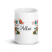 Alba Exclusive Name Art Piece Home Office Work Coffee Mug Mexican Spanish Pride Gift Cup One - Of - A - Kind Calligraphy White Glossy Mug | A8 - Mexicada