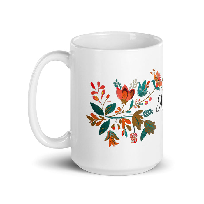 Alba Exclusive Name Art Piece Home Office Work Coffee Mug Mexican Spanish Pride Gift Cup One - Of - A - Kind Calligraphy White Glossy Mug | A8 - Mexicada