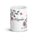 Alejandra Exclusive Name Art Piece Home Office Work Coffee Mug Mexican Spanish Pride Gift Cup One - Of - A - Kind Calligraphy White Glossy Mug | A11 - Mexicada