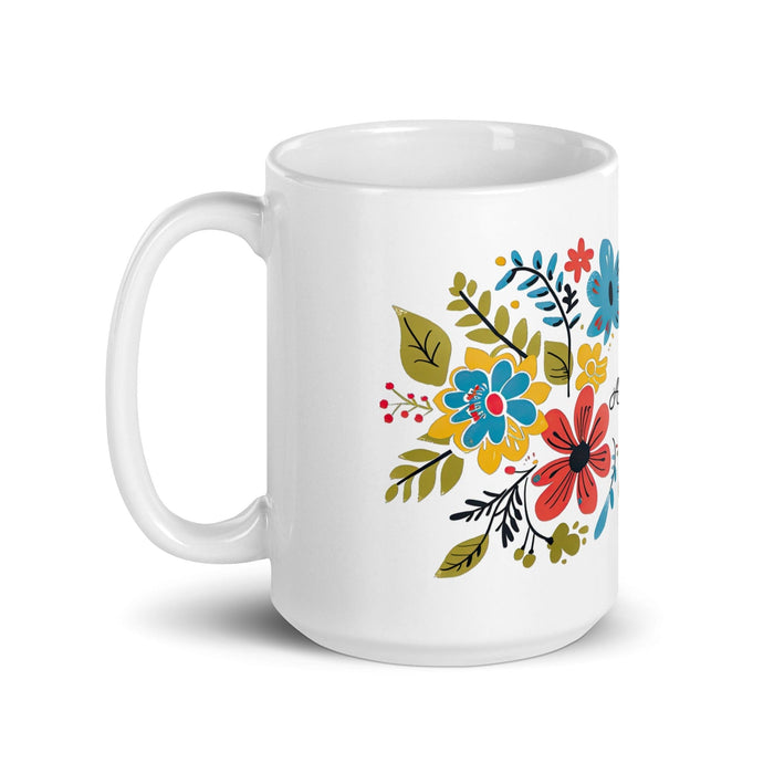 Alejandra Exclusive Name Art Piece Home Office Work Coffee Mug Mexican Spanish Pride Gift Cup One-Of-A-Kind Calligraphy White Glossy Mug | A12 Mexicada