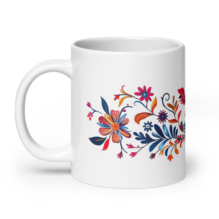 Alejandra Exclusive Name Art Piece Home Office Work Coffee Mug Mexican Spanish Pride Gift Cup One - Of - A - Kind Calligraphy White Glossy Mug | A13 - Mexicada