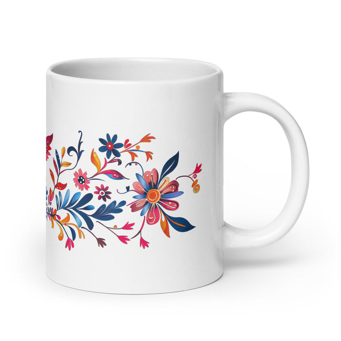 Alejandra Exclusive Name Art Piece Home Office Work Coffee Mug Mexican Spanish Pride Gift Cup One - Of - A - Kind Calligraphy White Glossy Mug | A13 - Mexicada