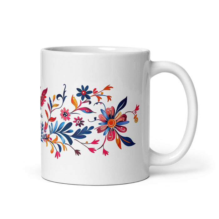 Alejandra Exclusive Name Art Piece Home Office Work Coffee Mug Mexican Spanish Pride Gift Cup One-Of-A-Kind Calligraphy White Glossy Mug | A13 Mexicada 11 oz