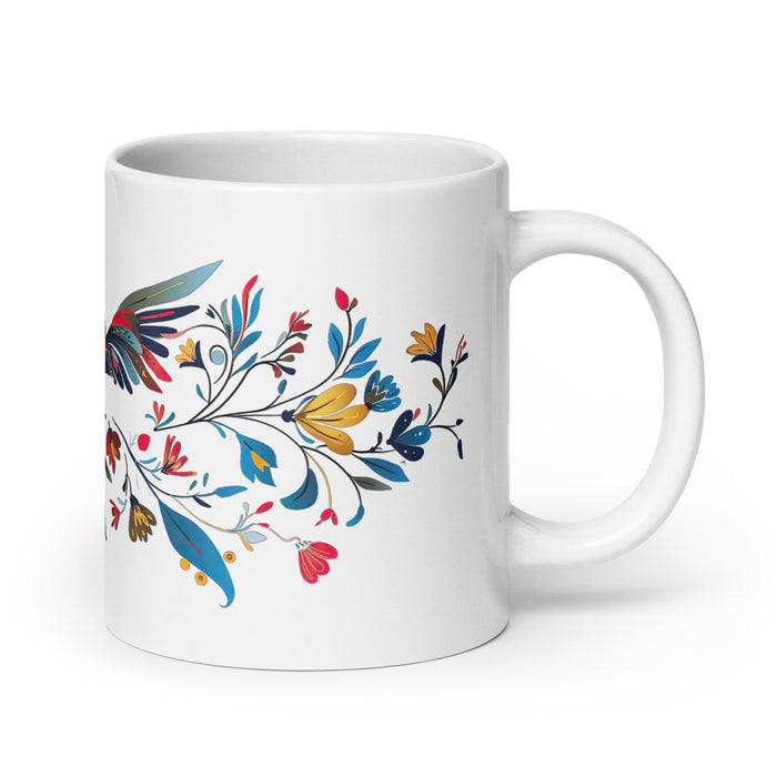 Alejandra Exclusive Name Art Piece Home Office Work Coffee Mug Mexican Spanish Pride Gift Cup One - Of - A - Kind Calligraphy White Glossy Mug | A2 - Mexicada