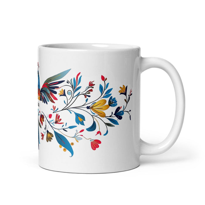 Alejandra Exclusive Name Art Piece Home Office Work Coffee Mug Mexican Spanish Pride Gift Cup One-Of-A-Kind Calligraphy White Glossy Mug | A2 Mexicada 11 oz