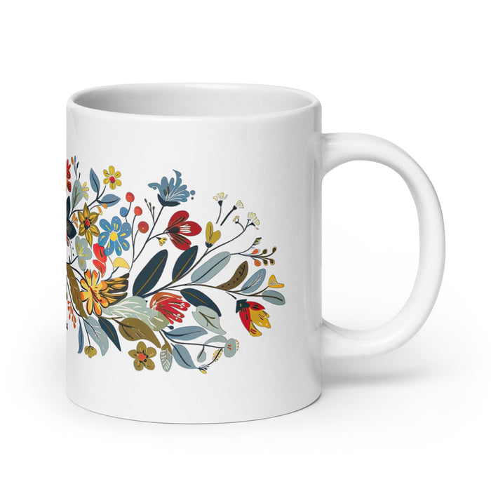 Alejandra Exclusive Name Art Piece Home Office Work Coffee Mug Mexican Spanish Pride Gift Cup One - Of - A - Kind Calligraphy White Glossy Mug | A3 - Mexicada