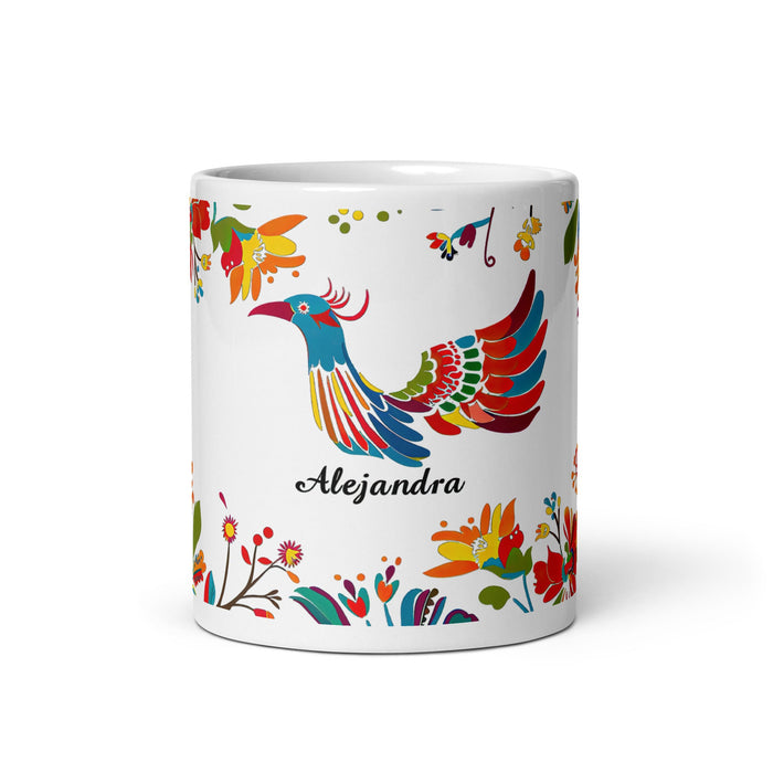 Alejandra Exclusive Name Art Piece Home Office Work Coffee Mug Mexican Spanish Pride Gift Cup One - Of - A - Kind Calligraphy White Glossy Mug | A6 - Mexicada