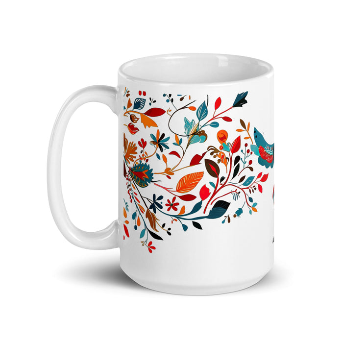 Alejandra Exclusive Name Art Piece Home Office Work Coffee Mug Mexican Spanish Pride Gift Cup One - Of - A - Kind Calligraphy White Glossy Mug | A7 - Mexicada