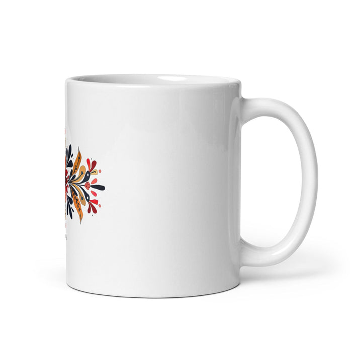 Alejandra Exclusive Name Art Piece Home Office Work Coffee Mug Mexican Spanish Pride Gift Cup One-Of-A-Kind Calligraphy White Glossy Mug | A8 Mexicada 11 oz