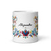 Alejandro Exclusive Name Art Piece Home Office Work Coffee Mug Mexican Spanish Pride Gift Cup One - Of - A - Kind Calligraphy White Glossy Mug | A11 - Mexicada