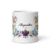 Alejandro Exclusive Name Art Piece Home Office Work Coffee Mug Mexican Spanish Pride Gift Cup One-Of-A-Kind Calligraphy White Glossy Mug | A11 Mexicada