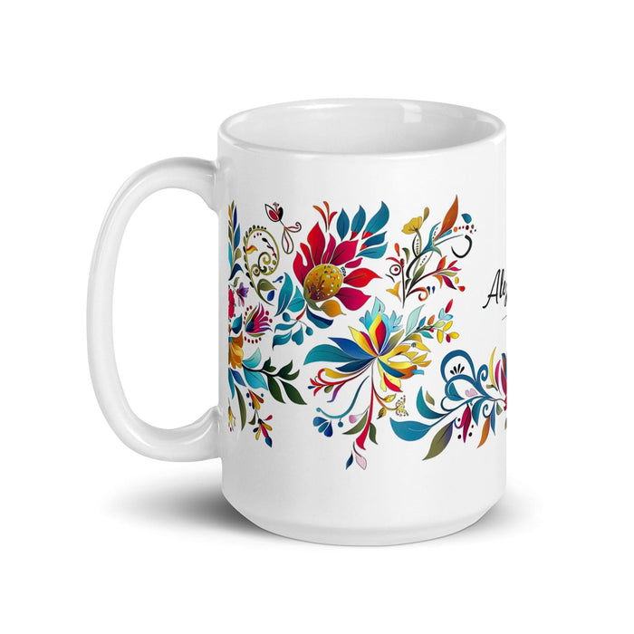 Alejandro Exclusive Name Art Piece Home Office Work Coffee Mug Mexican Spanish Pride Gift Cup One-Of-A-Kind Calligraphy White Glossy Mug | A11 Mexicada