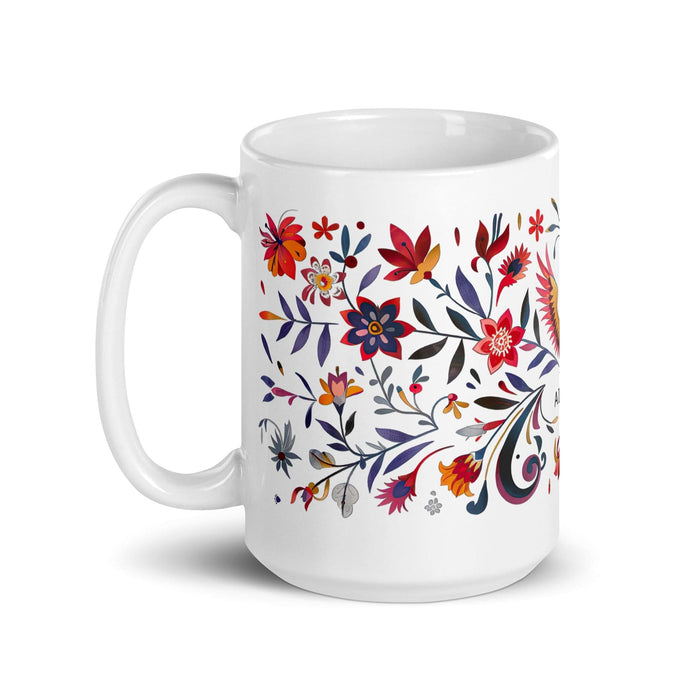 Alejandro Exclusive Name Art Piece Home Office Work Coffee Mug Mexican Spanish Pride Gift Cup One-Of-A-Kind Calligraphy White Glossy Mug | A16 Mexicada