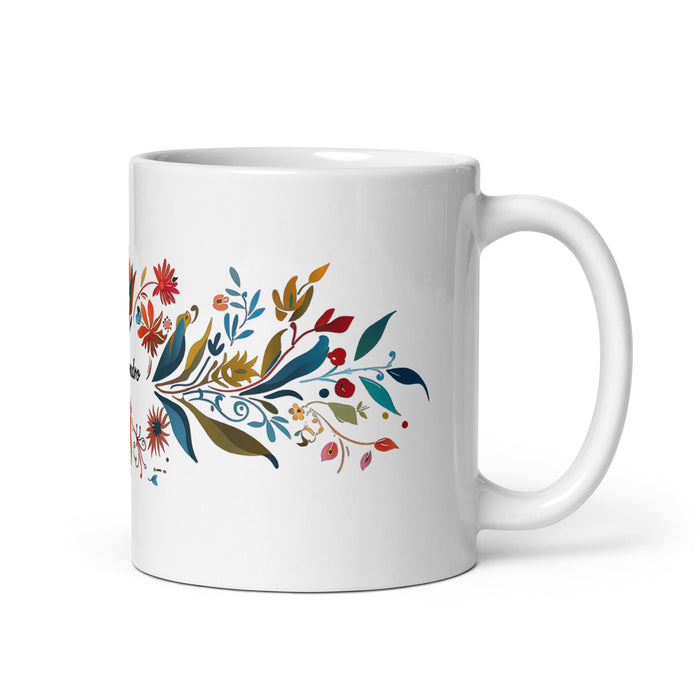 Alejandro Exclusive Name Art Piece Home Office Work Coffee Mug Mexican Spanish Pride Gift Cup One - Of - A - Kind Calligraphy White Glossy Mug | A17 - Mexicada