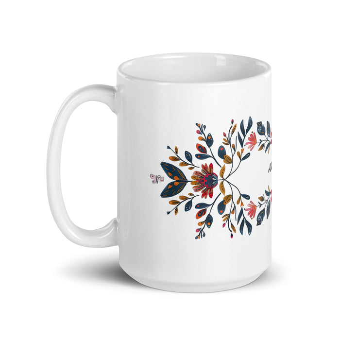 Alejandro Exclusive Name Art Piece Home Office Work Coffee Mug Mexican Spanish Pride Gift Cup One - Of - A - Kind Calligraphy White Glossy Mug | A2 - Mexicada