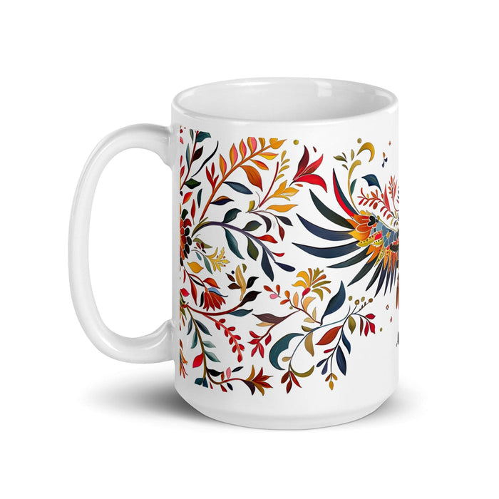 Alejandro Exclusive Name Art Piece Home Office Work Coffee Mug Mexican Spanish Pride Gift Cup One-Of-A-Kind Calligraphy White Glossy Mug | A3 Mexicada