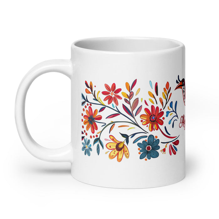 Alejandro Exclusive Name Art Piece Home Office Work Coffee Mug Mexican Spanish Pride Gift Cup One - Of - A - Kind Calligraphy White Glossy Mug | A5 - Mexicada