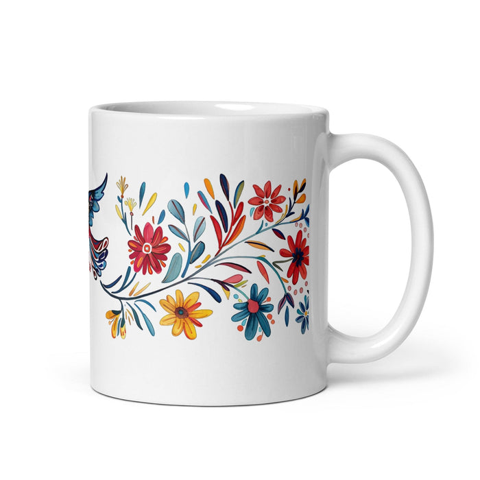 Alejandro Exclusive Name Art Piece Home Office Work Coffee Mug Mexican Spanish Pride Gift Cup One-Of-A-Kind Calligraphy White Glossy Mug | A5 Mexicada 11 oz