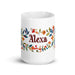 Alexa Exclusive Name Art Piece Home Office Work Coffee Mug Mexican Spanish Pride Gift Cup One - Of - A - Kind Calligraphy White Glossy Mug | A1 - Mexicada