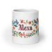 Alexa Exclusive Name Art Piece Home Office Work Coffee Mug Mexican Spanish Pride Gift Cup One - Of - A - Kind Calligraphy White Glossy Mug | A1 - Mexicada