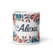 Alexa Exclusive Name Art Piece Home Office Work Coffee Mug Mexican Spanish Pride Gift Cup One-Of-A-Kind Calligraphy White Glossy Mug | A10 Mexicada