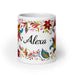 Alexa Exclusive Name Art Piece Home Office Work Coffee Mug Mexican Spanish Pride Gift Cup One - Of - A - Kind Calligraphy White Glossy Mug | A11 - Mexicada