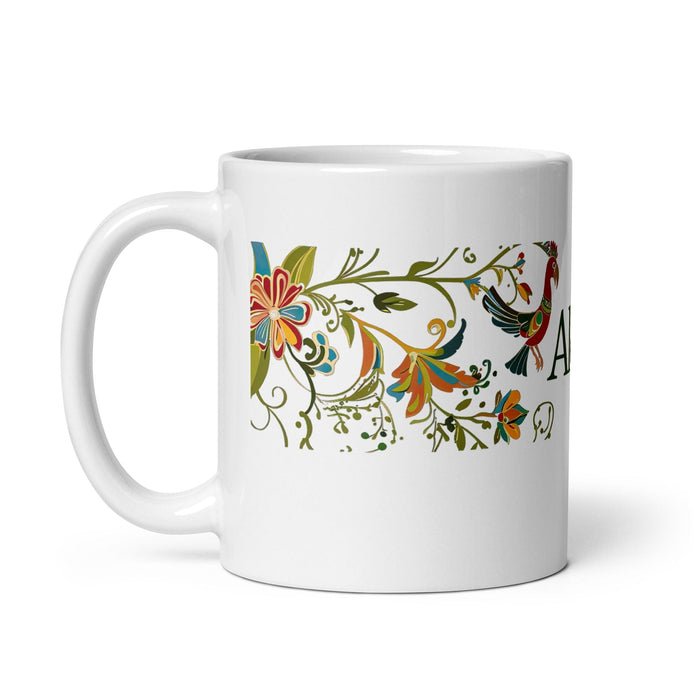 Alexa Exclusive Name Art Piece Home Office Work Coffee Mug Mexican Spanish Pride Gift Cup One-Of-A-Kind Calligraphy White Glossy Mug | A12 Mexicada