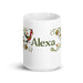 Alexa Exclusive Name Art Piece Home Office Work Coffee Mug Mexican Spanish Pride Gift Cup One-Of-A-Kind Calligraphy White Glossy Mug | A12 Mexicada