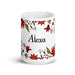 Alexa Exclusive Name Art Piece Home Office Work Coffee Mug Mexican Spanish Pride Gift Cup One - Of - A - Kind Calligraphy White Glossy Mug | A13 - Mexicada