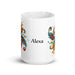 Alexa Exclusive Name Art Piece Home Office Work Coffee Mug Mexican Spanish Pride Gift Cup One - Of - A - Kind Calligraphy White Glossy Mug | A14 - Mexicada