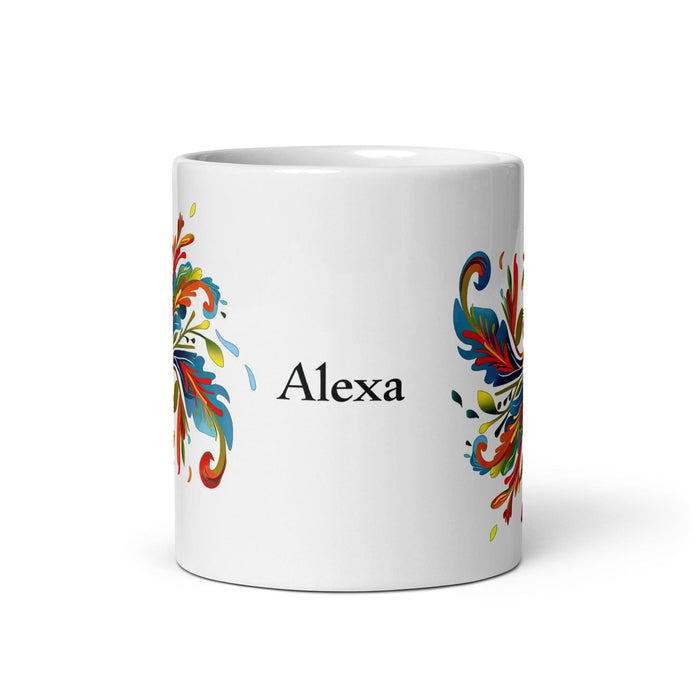 Alexa Exclusive Name Art Piece Home Office Work Coffee Mug Mexican Spanish Pride Gift Cup One-Of-A-Kind Calligraphy White Glossy Mug | A14 Mexicada