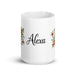 Alexa Exclusive Name Art Piece Home Office Work Coffee Mug Mexican Spanish Pride Gift Cup One - Of - A - Kind Calligraphy White Glossy Mug | A15 - Mexicada