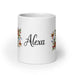 Alexa Exclusive Name Art Piece Home Office Work Coffee Mug Mexican Spanish Pride Gift Cup One - Of - A - Kind Calligraphy White Glossy Mug | A15 - Mexicada