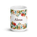 Alexa Exclusive Name Art Piece Home Office Work Coffee Mug Mexican Spanish Pride Gift Cup One - Of - A - Kind Calligraphy White Glossy Mug | A16 - Mexicada