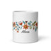 Alexa Exclusive Name Art Piece Home Office Work Coffee Mug Mexican Spanish Pride Gift Cup One - Of - A - Kind Calligraphy White Glossy Mug | A2 - Mexicada