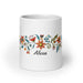 Alexa Exclusive Name Art Piece Home Office Work Coffee Mug Mexican Spanish Pride Gift Cup One - Of - A - Kind Calligraphy White Glossy Mug | A2 - Mexicada