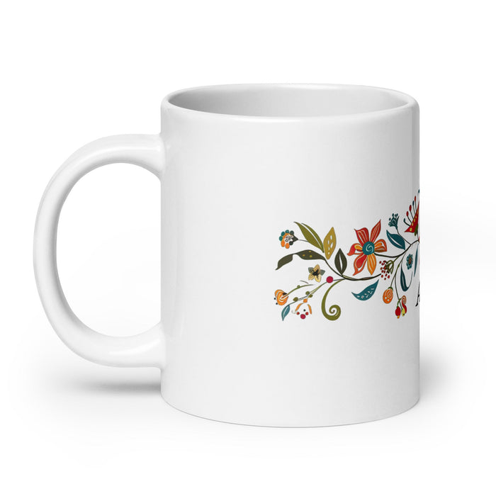 Alexa Exclusive Name Art Piece Home Office Work Coffee Mug Mexican Spanish Pride Gift Cup One - Of - A - Kind Calligraphy White Glossy Mug | A2 - Mexicada