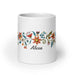 Alexa Exclusive Name Art Piece Home Office Work Coffee Mug Mexican Spanish Pride Gift Cup One-Of-A-Kind Calligraphy White Glossy Mug | A2 Mexicada