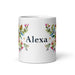 Alexa Exclusive Name Art Piece Home Office Work Coffee Mug Mexican Spanish Pride Gift Cup One - Of - A - Kind Calligraphy White Glossy Mug | A20 - Mexicada