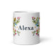 Alexa Exclusive Name Art Piece Home Office Work Coffee Mug Mexican Spanish Pride Gift Cup One-Of-A-Kind Calligraphy White Glossy Mug | A20 Mexicada