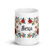 Alexa Exclusive Name Art Piece Home Office Work Coffee Mug Mexican Spanish Pride Gift Cup One - Of - A - Kind Calligraphy White Glossy Mug | A24 - Mexicada