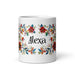 Alexa Exclusive Name Art Piece Home Office Work Coffee Mug Mexican Spanish Pride Gift Cup One - Of - A - Kind Calligraphy White Glossy Mug | A24 - Mexicada