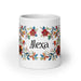 Alexa Exclusive Name Art Piece Home Office Work Coffee Mug Mexican Spanish Pride Gift Cup One - Of - A - Kind Calligraphy White Glossy Mug | A24 - Mexicada