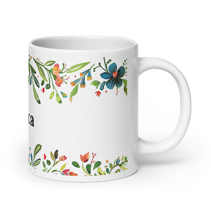 Alexa Exclusive Name Art Piece Home Office Work Coffee Mug Mexican Spanish Pride Gift Cup One - Of - A - Kind Calligraphy White Glossy Mug | A25 - Mexicada